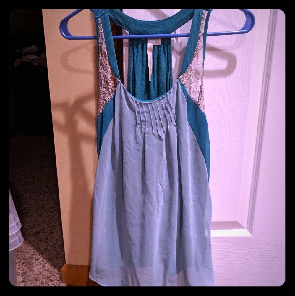 Lauren conrad Cute teal ombre tank